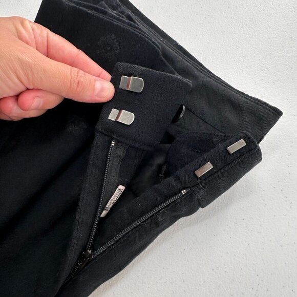 Loft Marisa Black Jacquard Ankle Pants Womens Size 6 Embroidered floral Office - Picture 7 of 12